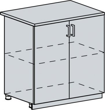 Spodní kuchyňská skříňka PRAGA 80D, 2-dveřová, bk/bílá