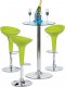 Barová židle AUB-9002 LIM, plast/chrom, zelená