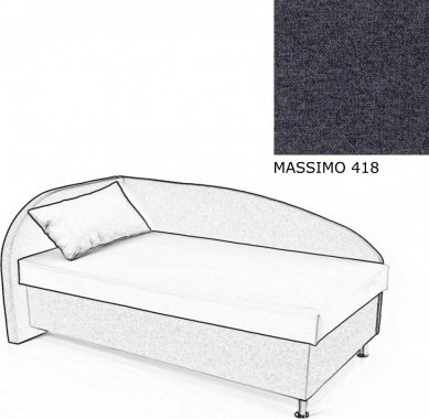 Čalouněná postel AVA NAVI, s úložným prostorem, 120x200, levá, MASSIMO 418
