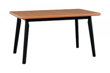 OSTENA 7 (OSLO 7) jídelní stůl rozkládací - dubová DÝHA deska moření DUB přírodní/ nohy+rám Černá - kolekce "DRE" (K150-E)