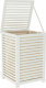 Koš na prádlo, lakovaný bambus/bílá/béžová, BASKET