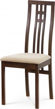 Dřevěná jídelní židle BC-2482 WAL, ořech/potah krémový