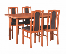 MILENIUM 3 - jídelní set stůl+4 židle (Wenus 2P+ Boss 7) olše/látka č.6 (kat. znač.7) tmavě hnědá - kolekce "DRE" (DM) (K150)