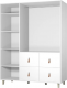 Šatní skříň FIERA 3D, bílá
