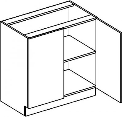 Spodní kuchyňská skříňka PALMYRA D80, 2-dveřová, bílá mat