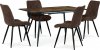 Jídelní stůl, 140+40x80x76 cm, MDF deska, 3D dekor v imitaci staré dřevo, kov, černý lak HT-921 OLW