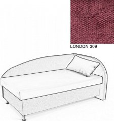 Čalouněná postel AVA NAVI, s úložným prostorem, 120x200, pravá, LONDON 309