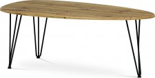Konferenční stůl, MDF deska, dekor divoký dub, černý kov AF-3014 OAK