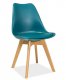 Plastová jídelní židle KRIS modrá/buk