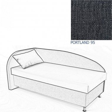 Čalouněná postel AVA NAVI, s úložným prostorem, 90x200, levá, PORTLAND 95