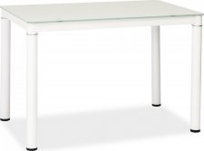 Jídelní stůl GALANT 70x110, kov/sklo, bílá