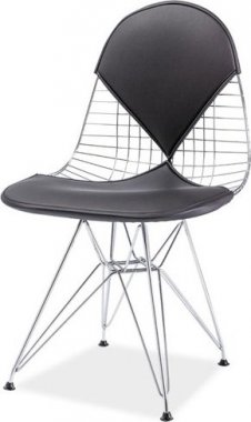 Designová jídelní židle INTEL II chrom/černá