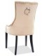 Designová jídelní židle EDWARD VELVET, béžová/černá