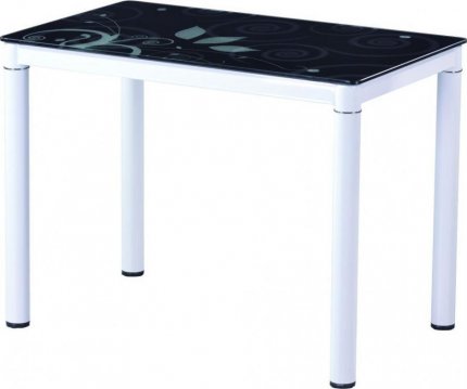 Jídelní stůl Damar B 828, černý, sklo/kov