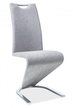 Designová pohupovací jídelní židle H-090 světle šedá/chrom