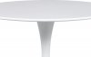 Jídelní stůl pr.80x73 cm, bílá matná MDF, kov bílý vysoký lesk DT-580 WT