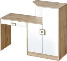 NIKOS 11 - Psací stůl s komodou (NICO 11) - bílá/dub světlý - úchyt dub světlý (DO) (K150-Z)