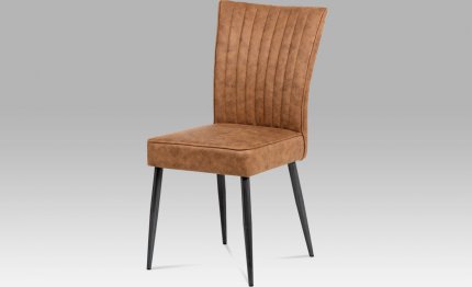 Jídelní židle HC-323 BR3 látka hnědá / broušený kov antik