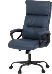 Kancelářská židle, tmavě modrá ekokůže, taštičkové pružiny, kovový kříž, kolečka na tvrdé podlahy KA-Y346 BLUE