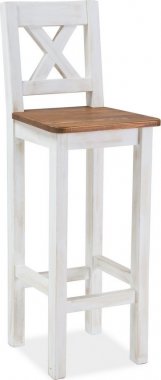 Dřevěná barová židle Poprad, borovice patina/hnědá