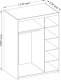 Šatní skříň Enja 3D se zrcadlem, beton
