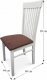 Dřevěná jídelní židle ASTRO NEW, bílá/hnědá látka