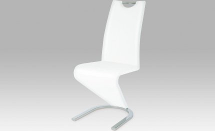 Jídelní židle HC-790 WT1 koženka bílá / chrom