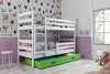 Patrová postel Norbert s úložným prostorem, bílá/zelená