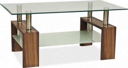 Konferenční stolek LISA II, ořech/sklo