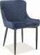 Designová jídelní židle COLIN B VELVET modrá/černý kov