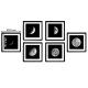 Zasklený tištěný obraz, bílá/černá, DX TYP 10 Měsíc