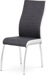 Jídelní židle DCL-433 GREY2 šedá látka, bílá ekokůže/chrom