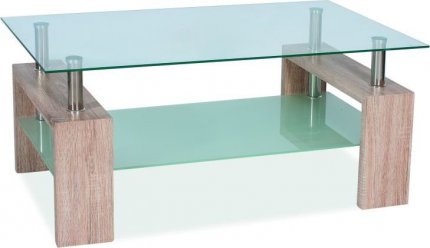 Konferenční stolek LISA II, dub sonoma/sklo