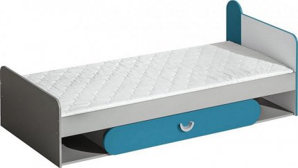 Dětská postel FUTURO F13, 195 x 80 s úložným prostorem, grafit/bílá/výběr barev