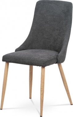 Jídelní židle, šedá látka, kovové nohy, dekor dub HC-355 GREY2