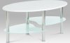 Konferenční stolek CT-1180 WT, 90x55x42 cm, 3D folie/mléčné sklo/leštěný nerez