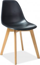 Plastová jídelní židle MORIS černá/buk