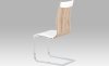 Jídelní židle WE-5028 WT, bílá koženka, překližka San Remo, chrom 
