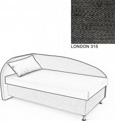 Čalouněná postel AVA NAVI, s úložným prostorem, 120x200, levá, LONDON 315