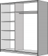 Ložnice ASIENA bílá lesk (skříň, postel 160, 2 noční stoleky)