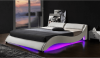 Čalouněná postel PASCALE 160x200, s LED osvětlením, bílá