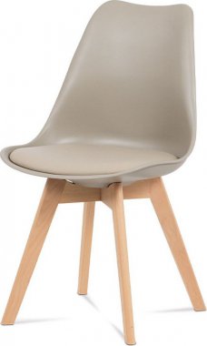 Plastová jídelní židle CT-752 LAT, latté/masiv buk