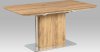 Rozkládací jídelní stůl 160+50x90 cm, 3D dekor dub / broušený nerez HT-670 OAK
