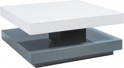 Rozkládací konferenční stolek FALON, bílá/šedá