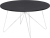 Kulatý konferenční stolek MIKEL NEW, černý dub/bílý kov