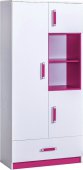 Dětská skříň TRAFICO 3 kombinovaná, bílá/růžová
