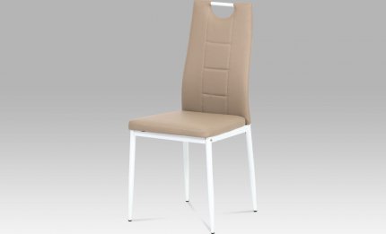 Jídelní židle AC-1230 CAP koženka cappuccino / bílý lak