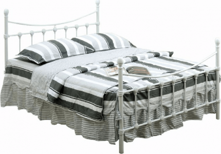 Kovová postel NIEVES NEW 90x200, bílá