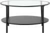 Kulatý konferenční stolek PARLAN, černá/sklo/kov