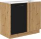 Rohová spodní kuchyňská skříňka Molly 105-DN-1F černá/dub artisan